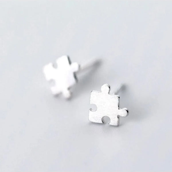 Stylish Puzzle Silver Earrings