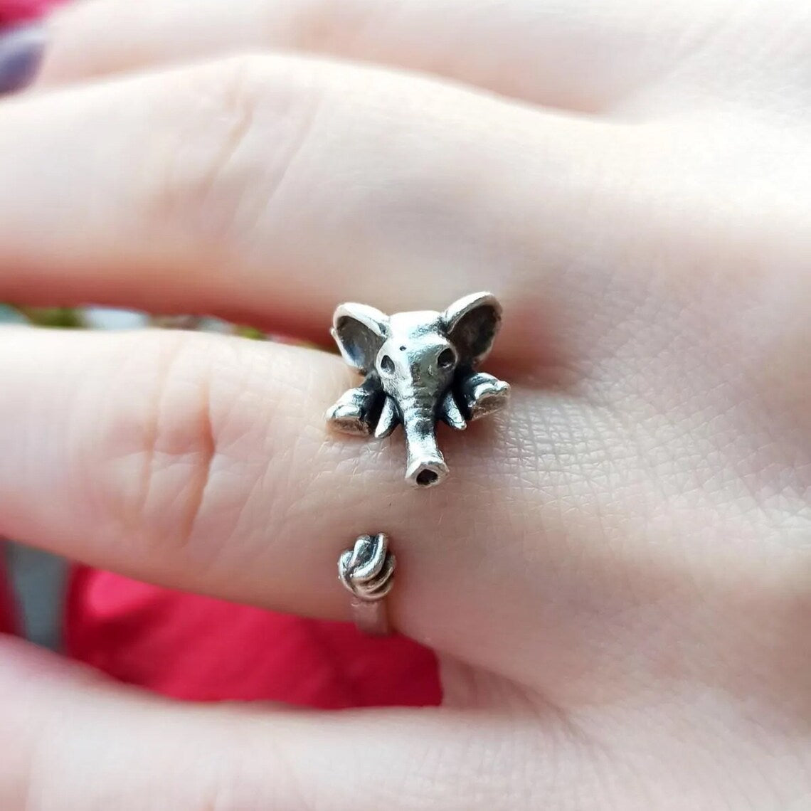 Tiny Elephant Wrap Ring: Whimsical Elegance