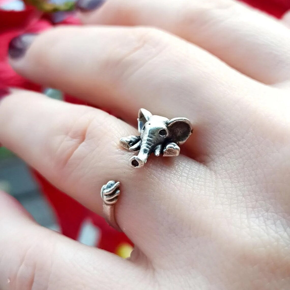 Tiny Elephant Wrap Ring: Whimsical Elegance