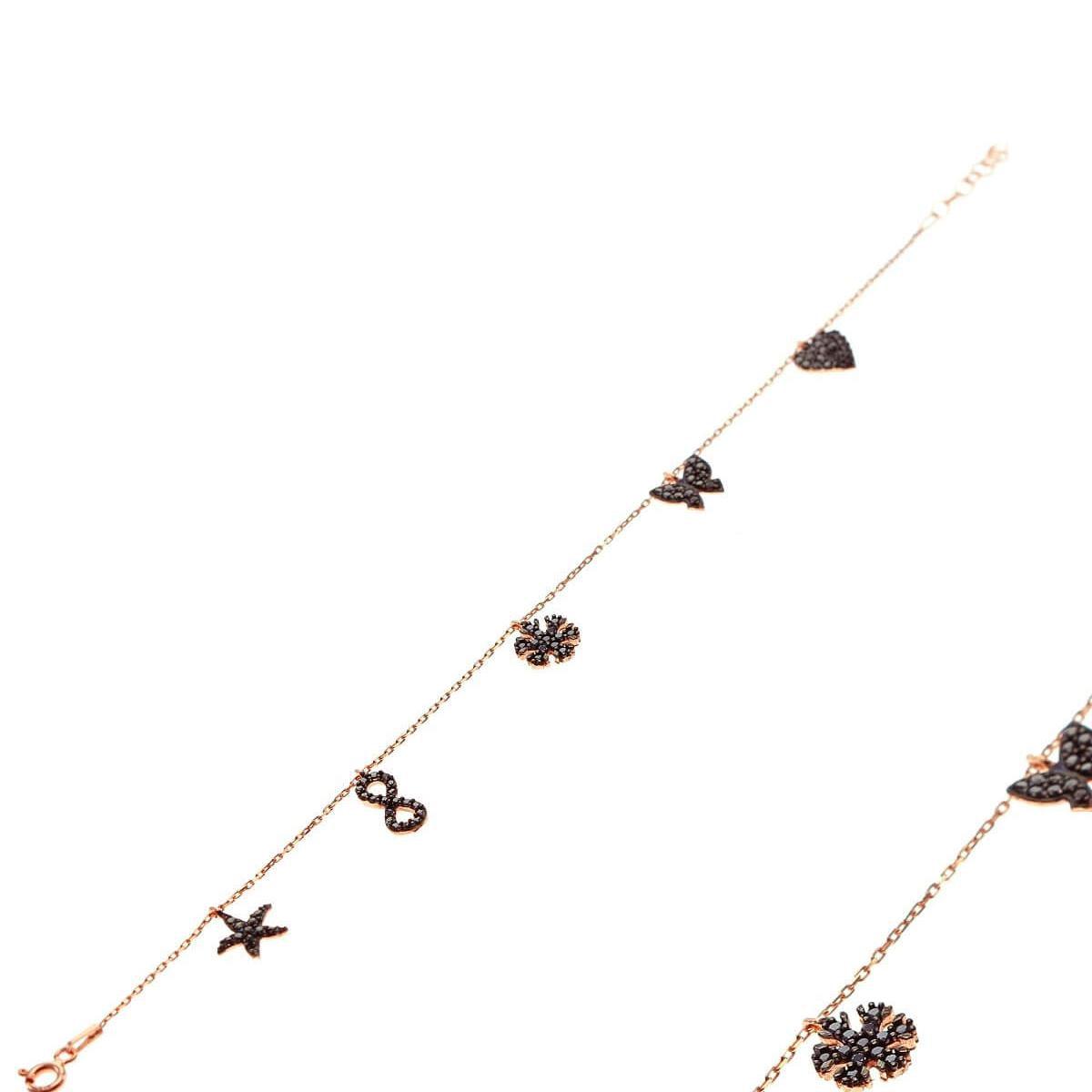 Black Zircon Luck Bracelet • Black Zircon Butterfly Bracelet - Trending Silver Gifts