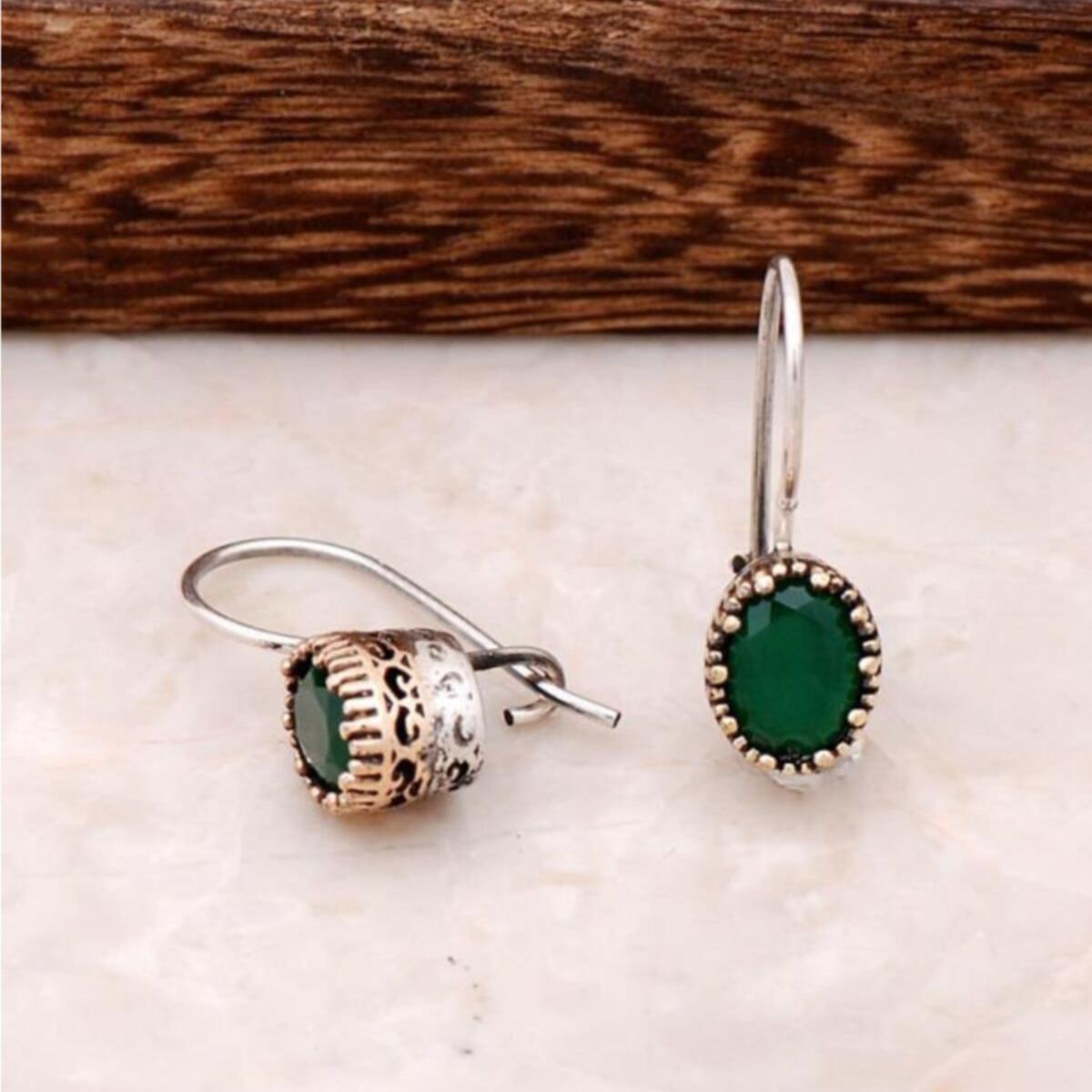 Emerald Cut Earrings • Emerald Earrings Drop, Vintage Emerald Earrings - Trending Silver Gifts