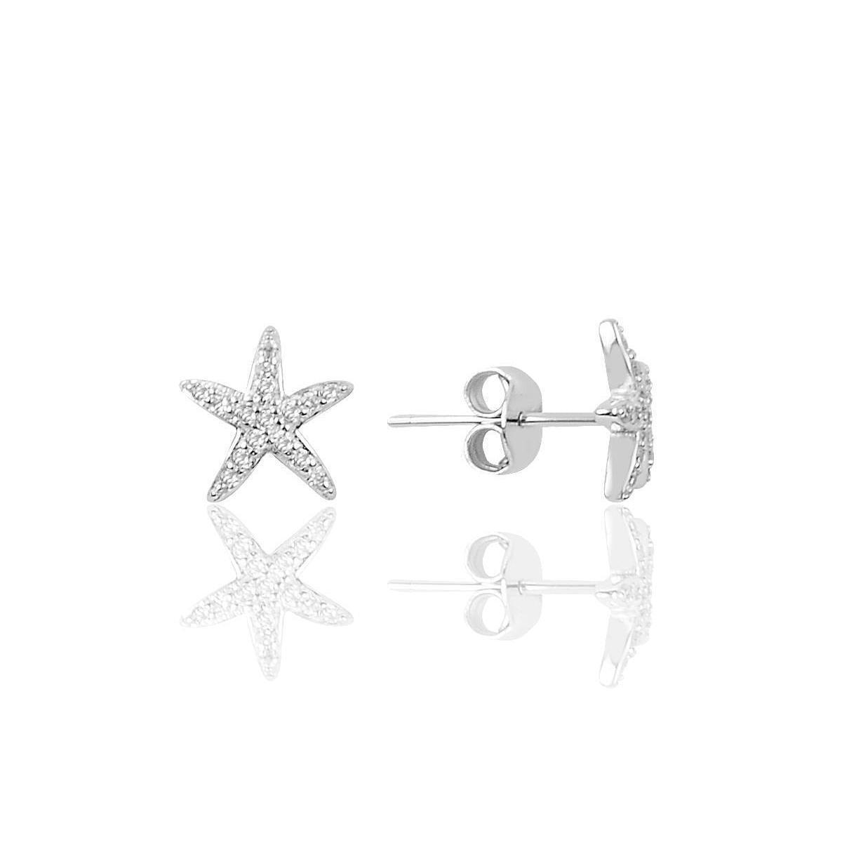Starfish Diamond Earrings • Starfish Earrings Silver • Gift For Her - Trending Silver Gifts