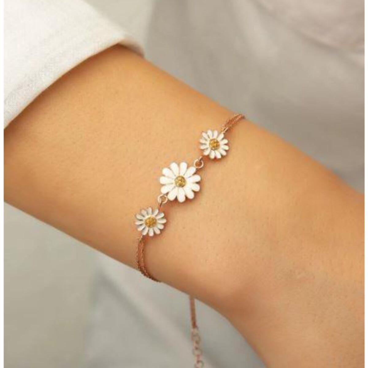 Daisy Chain Bracelet • Daisy Bead Bracelet • Christmas Gift For Wife - Trending Silver Gifts