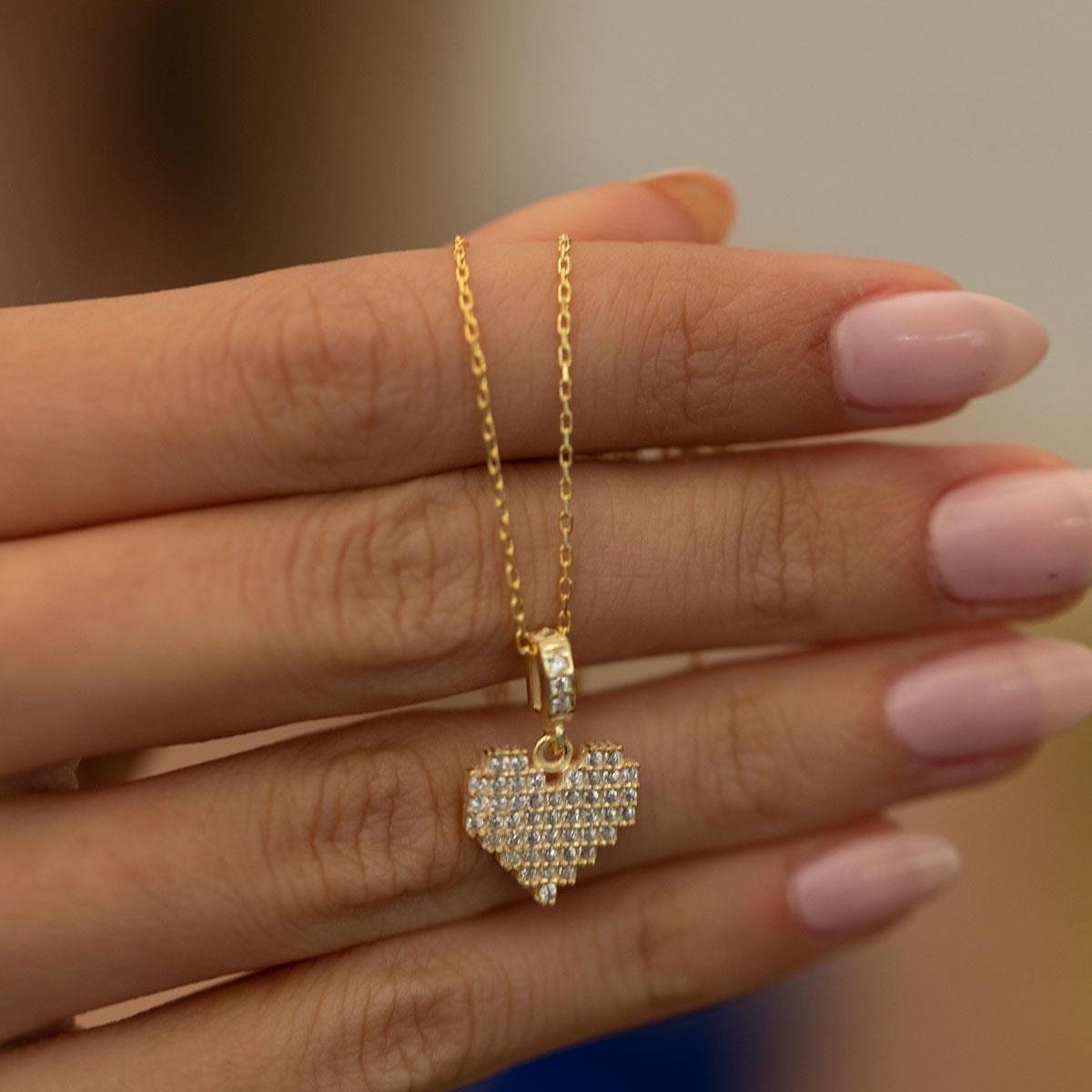 Heart Shaped Necklace • Heart Pendant Necklace • Gold Heart Necklace - Trending Silver Gifts