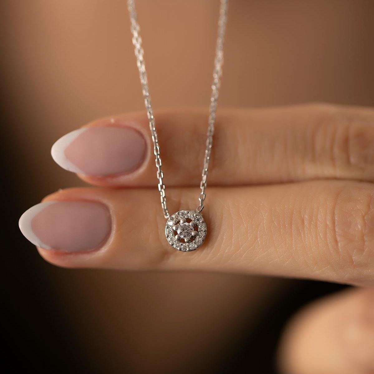 April Birthstone Silver Necklace • Diamond Droplet 925k Cz Necklace - Trending Silver Gifts