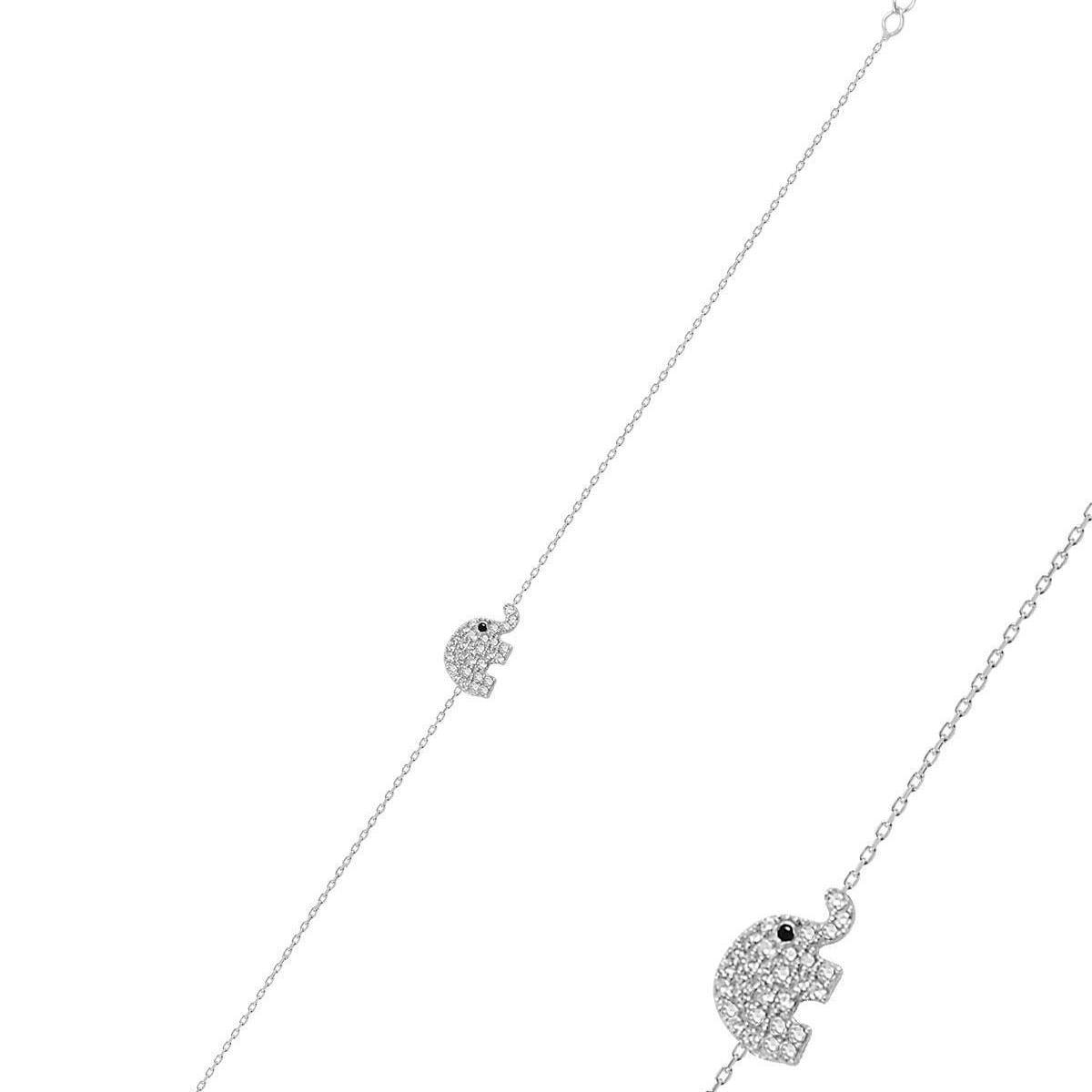 Diamond Elephant Silver Luck Bracelet • Lucky Charm Bracelet - Trending Silver Gifts