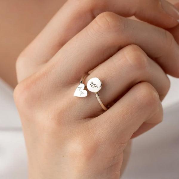 Divorce rings hotsell middle finger