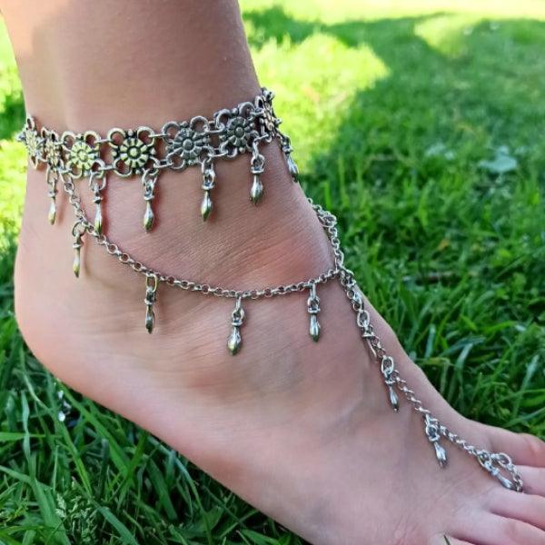 Silver Barefoot Sandals • Silver Beach Wedding Barefoot Jewelry - Trending Silver Gifts
