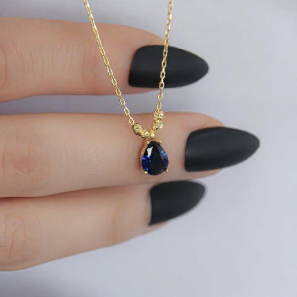 Shine Bright Sapphire Birthstone Necklace in Gold for Mom Trending Silver Gifts