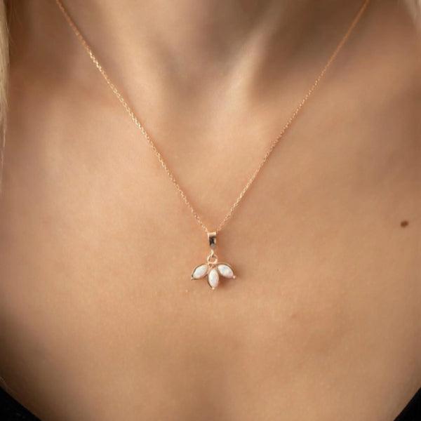 White Lotus Jewelry • Lotus Necklace Rose Gold • Lotus Flower Necklace - Trending Silver Gifts
