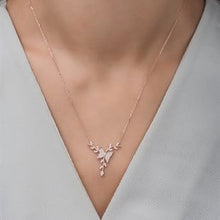 925 Silver Rose Butterfly Branch Necklace