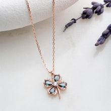 “Mystic Topaz Luck” Four-Leaf Clover Necklace – 925 Sterling Silver