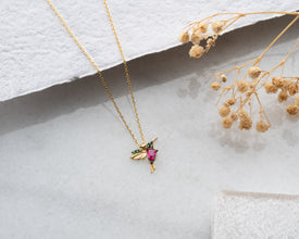 Silver Sparrow Necklace ¥ Hummingbird Necklace ¥ Ruby Bird Necklace