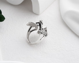 Silver Renaissance Angel Wings Ring ¥ Lucifer Adjustable Silver Ring