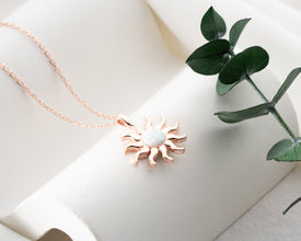 Moonstone Opal Silver Sun Necklaces For Women ¥ Gold Sun Opal Necklace