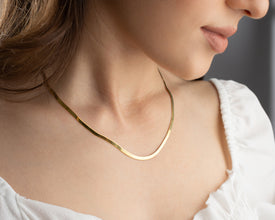 Silver Herringbone Necklace