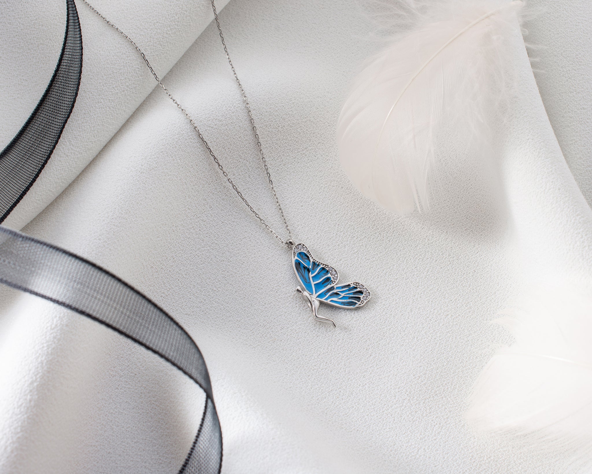 Butterfly Necklace Silver ¥ Butterfly Wings Necklace ¥ Fairy Necklace