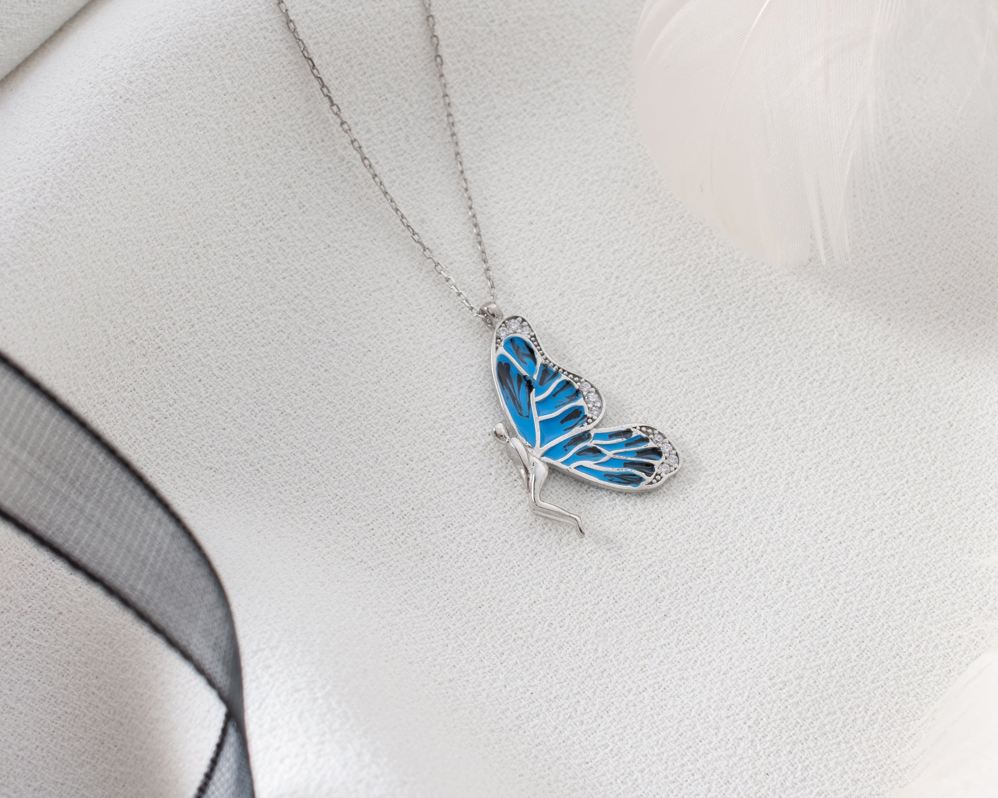 Butterfly Necklace Silver • Butterfly Wings Necklace • Fairy Necklace