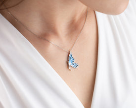 Butterfly Necklace Silver ¥ Butterfly Wings Necklace ¥ Fairy Necklace
