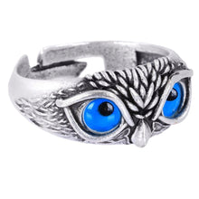 Adjustable Antique Silver Plated Owl Ring for Women - Elegant Bohemian Style