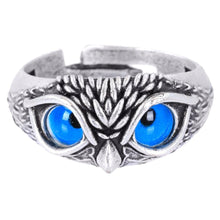 Adjustable Antique Silver Plated Owl Ring for Women - Elegant Bohemian Style