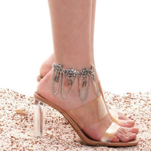 Elegant Antique Silver-Plated Chain Anklet with Ethnic Motifs for Women
