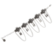 Elegant Antique Silver-Plated Chain Anklet with Ethnic Motifs for Women