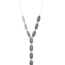 Antique Silver-Plated Ethnic Motif Oval Necklace with Tassels for Women