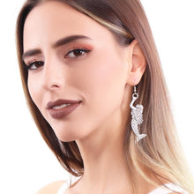 Antique Silver-Plated Mermaid Dangle Earrings for Elegant Women