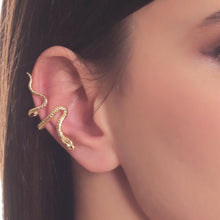 Elegant Antique Gold Plated Snake Shaped Ear Cuff for Women