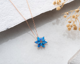 Sterling silver lotus pendant on an adjustable chain