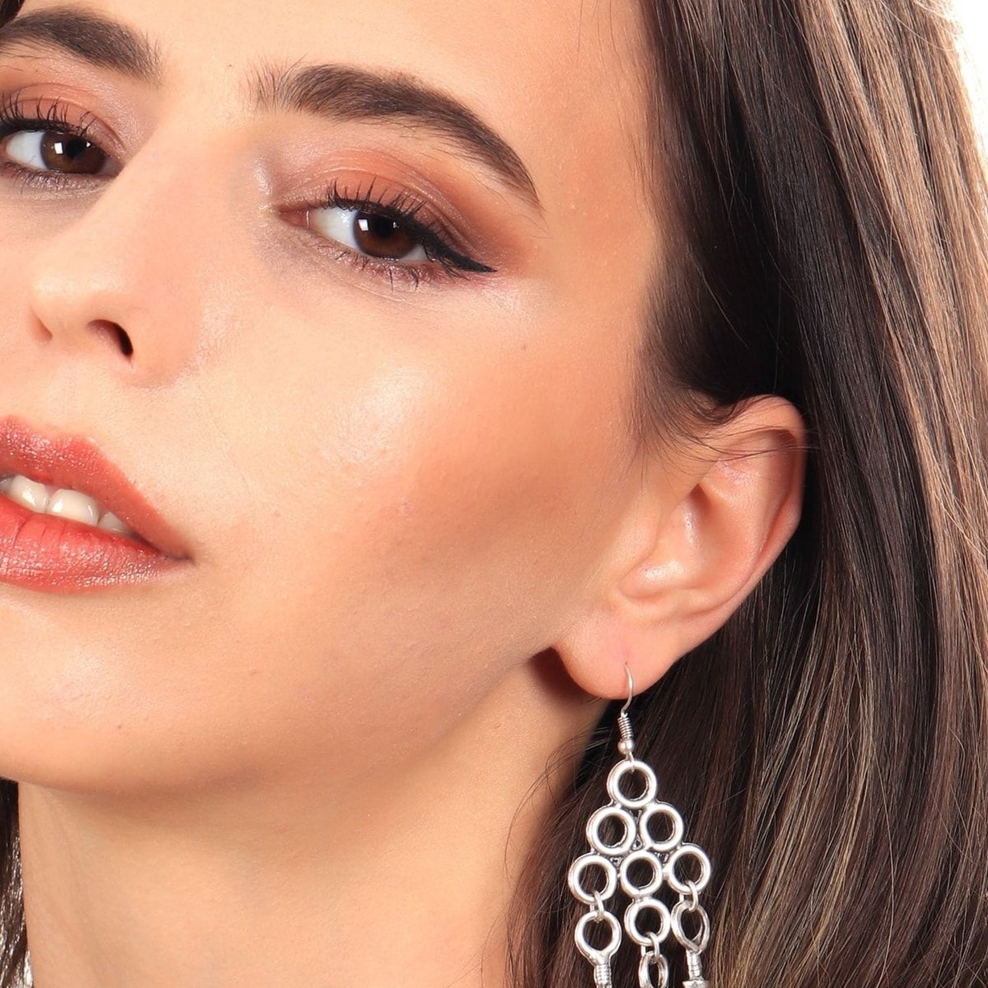 Bohemian Antique Silver Plated Dangle Earrings for Women