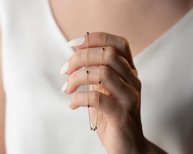 Minimalist hematite beaded necklace for elegant women