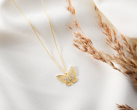 Thoughtful anniversary gift Ð silver butterfly charm necklace