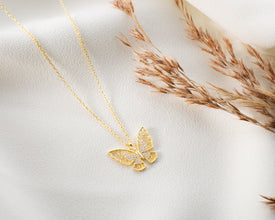 Luxury butterfly jewelry for women, stunning filigree charm