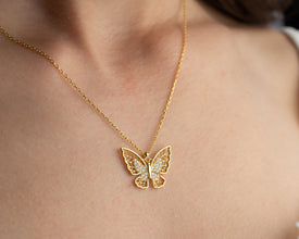 Lightweight and elegant silver butterfly necklace for casual wear
