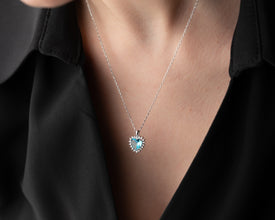 Beautiful aquamarine pendant necklace, inspired by the serenity of the ocean.