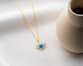Celestial necklace displayed as a thoughtful astrology gift for zodiac enthusiasts.