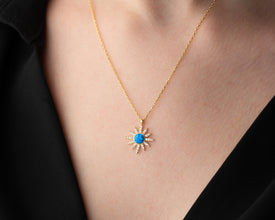 Celestial necklace displayed in an elegant gift box, ready to be gifted for special occasions.
