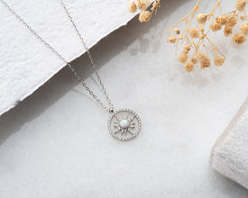 High-quality handmade sun pendant necklace in gold-plated sterling silver, a unique jewelry gift.
