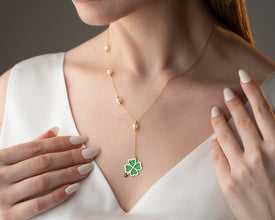 Necklace with theme of positive energy and strength