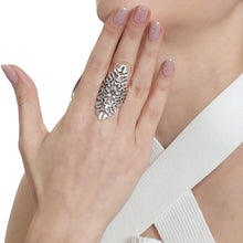 Dainty Antique Silver Plated Flower Ring for Elegant Women