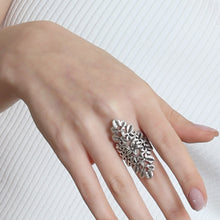 Dainty Antique Silver Plated Flower Ring for Elegant Women