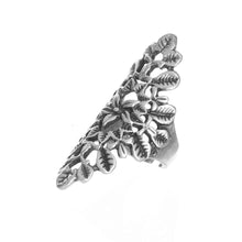 Dainty Antique Silver Plated Flower Ring for Elegant Women