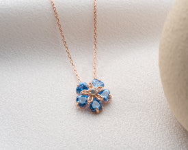 Nature charm necklace on white background for clarity