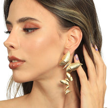 Dainty Gold Plated Butterfly Stud Earrings for Women, Elegant Minimalist Style