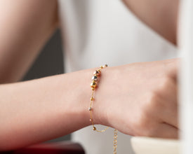 Bridesmaid gift set featuring three mixed metal bracelets