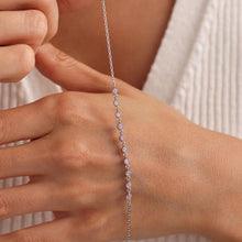 Minimalist Pink Zircon Dainty Charm Bracelet in Silver