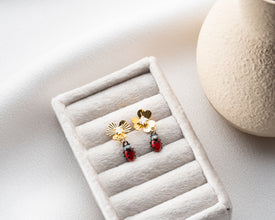 Elegant and playful ladybug stud earrings for nature lovers