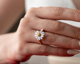 Macro detail of sterling silver petal etching craftsmanship
